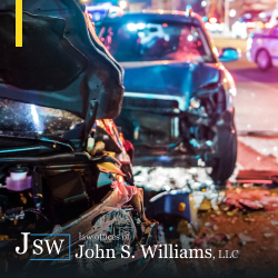Damaged vehicle after car accident in New Orleans, Louisiana